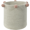 Image de Panier de rangement Bubbly en coton naturel et rose nude (30 x 30 cm)