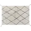Image de Tapis rectangulaire lavable en coton naturel Mini Bereber noir (70 x 100 cm)