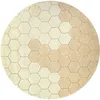 Image de Tapis lavable rond Honeycomb Golden (140 cm)