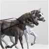 Image de Lot de 2 chevaux en résine pour StageCoach -  1/12 Artesania-20345H