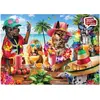 Image de Puzzle 1000 pièces : Chiens buvant des smoothies sur une plage tropicale Anatolian-ANA1102