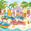 Image de Puzzle 1023 piÃ¨ces : Cabanes de plage - Ãdition SpÃ©ciale Olivia Gibbs