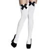 Image de Paire De Bas Bow - Blanc et noeud noir 02271BOL