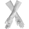 Image de Gants de fête satin Argent, 40 cm 3004BOL