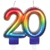 Image de BOUGIE balloon multicolore avec mèches, 20 ans 30142BOL