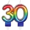 Image de BOUGIE balloon multicolore avec mèches, 30 ans 30143BOL