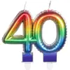 Image de BOUGIE balloon multicolore avec mèches, 40 ans 30144BOL
