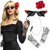 Image de Set Vintage - accessoire cheveux, lunettes party, collier et 2 gants 33218BOL