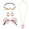 Image de Set accessoires hippie (bandeau, lunettes, boucles d'oreilles et collier) 44551