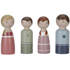 Image de Set 4 poupées en bois Famille Rosa pour maison de poupée