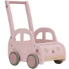 Image de Chariot de marche voiture en bois rose