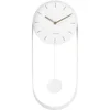 Image de Horloge murale acier Karlsson Pendulum Charm Blanc 50x20x4,8 cm KA5822WH