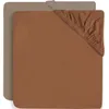 Image de Lot de 2 draps housses en coton Caramel-Biscuit (60 x 120 cm)