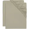 Image de Lot de 2 draps housses en jersey Olive Green (60 x 120 cm)