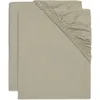Image de Lot de 2 draps housses en jersey Olive Green (40 x 80 cm)
