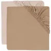 Image de Lot de 2 draps housses en jersey Wild Rose-Biscuit (40 x 80 cm)