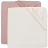 Image de Lot de 2 draps housses en jersey Wild Rose-Ivory (60 x 120 cm)
