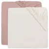 Image de Lot de 2 draps-housses en jersey Wild Rose-Ivory (70 x 140 cm)