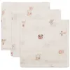 Image de Lot de 3 mini langes en gaze de coton Animal Friends (31 x 31 cm)