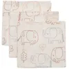 Image de Lot de 3 mini langes en gaze de coton Elephant Tales (31 x 31 cm)