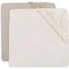 Image de Lot de 2 draps housses en jersey Oatmeal-Sand (60 x 120 cm)