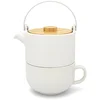 Image de BREDEMEIJER Tea for one Umea avec couvercle en bambou 0,5l Blanc blanc