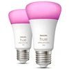 Image de Philips Hue White and Color Ambiance E27 A60 11 W Bluetooth x 2
