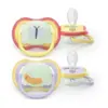 Image de AVENT ULTRA AIR NIGHT TIME - Sucettes Orthodontiques - Papillon et Luciole - 0-6 Mois, 2 Sucettes