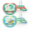 Image de AVENT ULTRA-AIR NIGHT TIME - Sucettes Orthodontiques - Décor Bleu Animaux - 6-18 Mois, 2 Sucettes