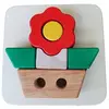 Image de Puzzle en Bois 3D Fleur - Assembler & Empiler - 12M+ Blueribbon-B83413