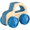 Image de Ma première voiture en bois d'hévéa bleue