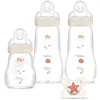Image de Coffret biberons verre Nature Lin (3 biberons + 1 sucette)