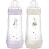Image de Lot de 2 biberons Easy Start anti-colique Lilas+Sable Tétine Débit 3 (320 ml)