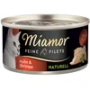 Image de 6x80g Miamor Filets fins nature poulet & crevettes nourriture pour chat humide