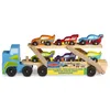 Image de Camion géant dépliable et 6 voitures de course Melissa et Doug