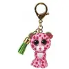 Image de Ty, Filles, Porte-clés, - Mini Boos Clips - Léopard - Glamour - Rose et Vert - Avec gland vert - La clé à la mode, Vert, Rose
