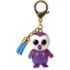 Image de Animal en peluche TY Mini Boo's Clip Moonlight La chouette Violet 10 cm
