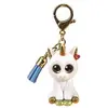 Image de Ty, Filles, Porte-clés, - Mini Boos Clips Key Ring - Unicorn - Pixy - White - With blue tassel - The fashionable keychain, Bleu, Blanc