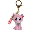 Image de Animal en peluche TY Mini Boo's Clip Fiona Le Chat Rose 10 cm