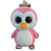 Image de Porte-clés en peluche Ty Mini Boos Clip Glider Le Pingouin Rose et Blanc