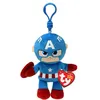 Image de Peluche Ty Marvel Beanie Babies Soft Porte-clés Captain America
