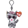 Image de Ty, Unisexe, Porte-clés, Boo's Clip Kiki Cat, 7cm, Blanc, Pink, Gris