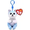 Image de Porte-clés en peluche TY Beanie Bellies Clip Thunder Le Husky Bleu