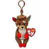 Image de Ty, Porte-clés, Beanie Bellies Juno   Schlüsselanhänger mit braunem Rentier, 8,5 cm, Marron