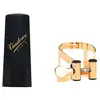 Image de Saxophones VANDOREN LIGATURE M/O ALTO PLAQUE OR ET COUVRE BEC PLASTIQUE - LC57GP Ligature saxophone Alto