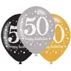 Image de Amscan ballons 50 ans multicolores 27,5 cm 6 pièces