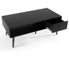 Image de CostwayTable Basse Industrielle 109 x 55 x 44,5 CM avec 1 Tiroir et Etagère de Stockage Cadre en Métal Noir