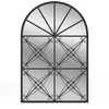 Image de CostwayMiroir à Fenêtre Arquée 58 x 87 cm Miroir Décoratif Mural avec Cadre en Métal Miroir de Décoration à Fenêtre Suspendue Noir