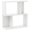 Image de CostwayBibliothèque à 3 Niveaux Etagère de Présentation pour Petit Espace Table d'Appoint Autoportante Blanc