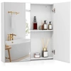 Image de CostwayArmoire à Pharmacie avec Miroir 62 x 65 cm Armoire Murale de Salle de Bain avec Doubles Portes en Miroir Etagère Réglable Blanc